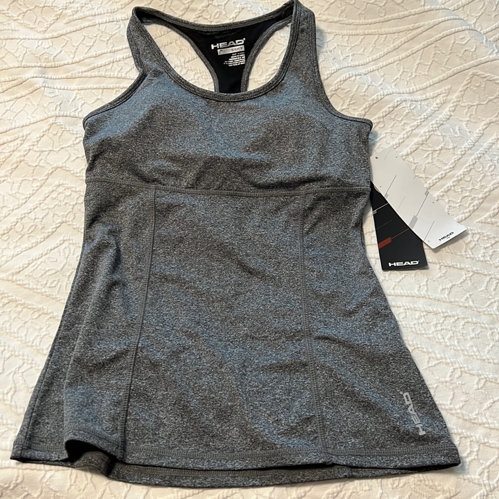Head brand small gray Dri Motion padded exercise sleeveless shirt